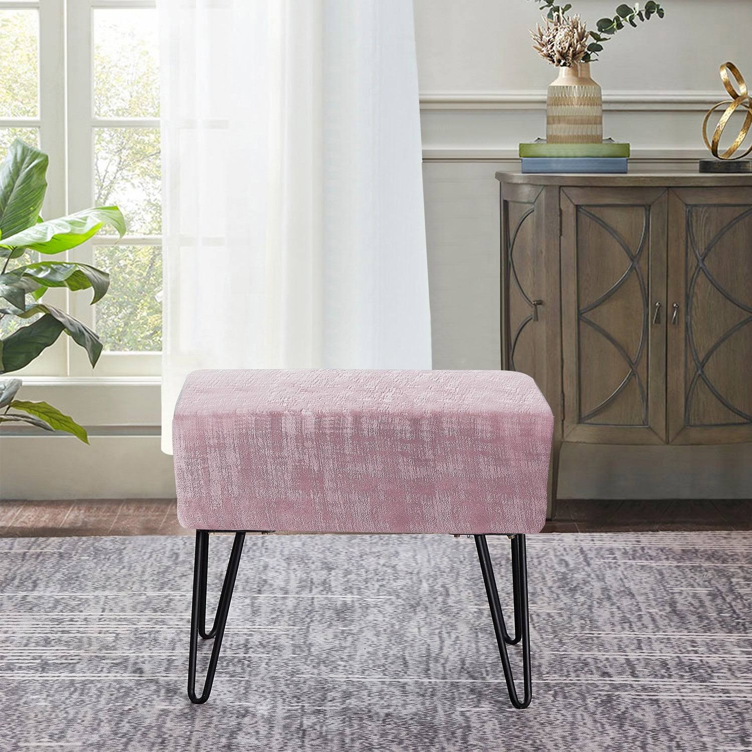 Textured Velvet Ottoman M18492