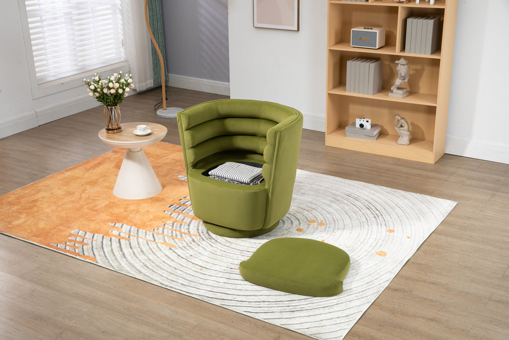 Swivel Barrel Chair with Storage U398