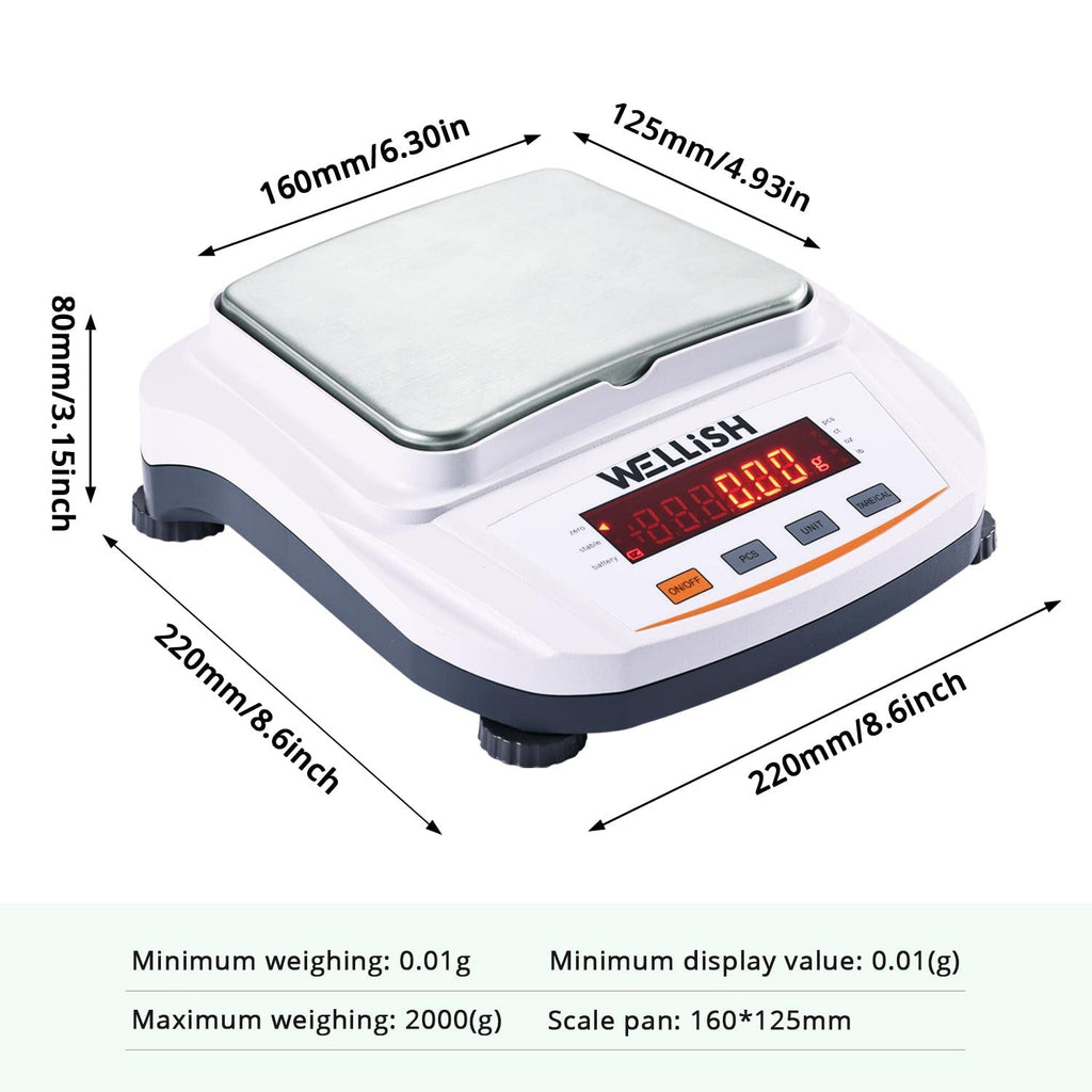 2000g/0.01g High Precision Digital Analytical Balance Scale T5610