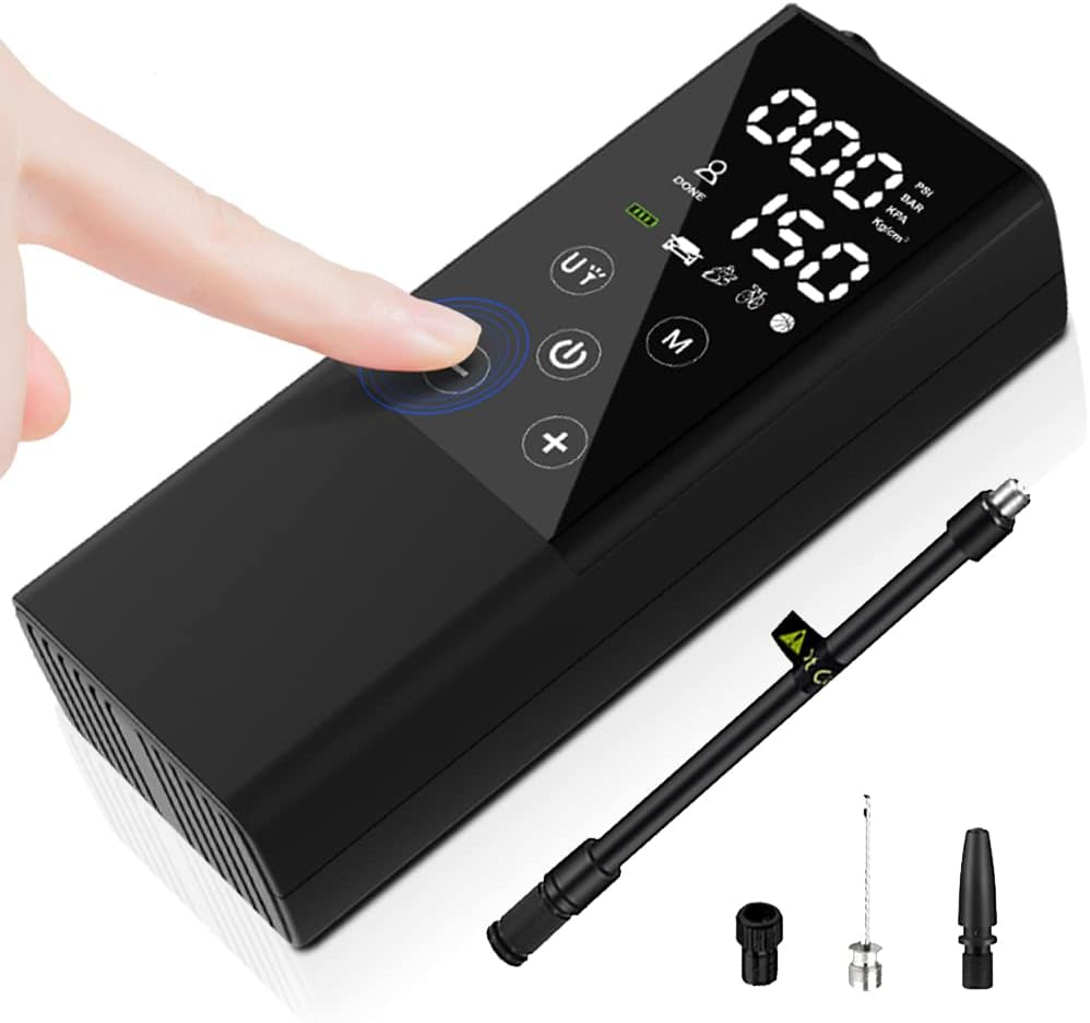 Touch Screen Mini Air Compressor Tire Inflator 150 PSI Rechargeable Portable Electric Digital Pump N28081