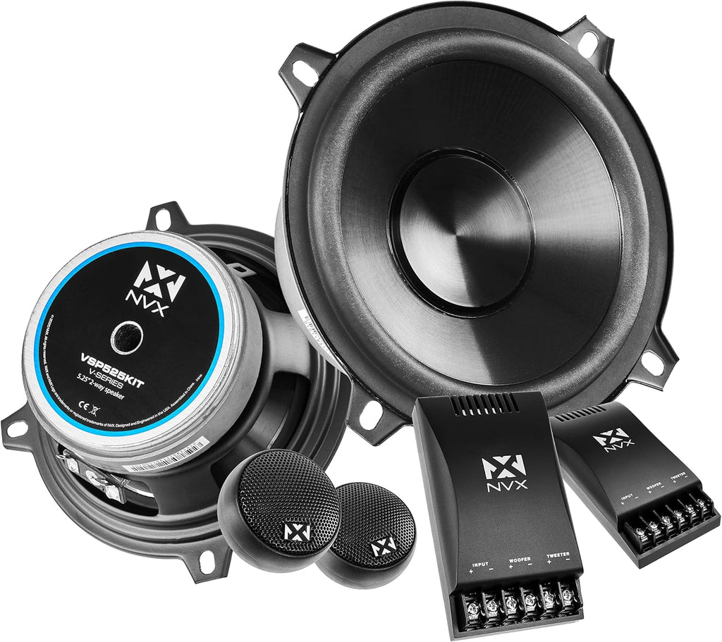 6 1/2 inch 100 watt RMS 2-Way Coaxial Car Speakers with Silk Dome Tweeters, Set of 2 M3628