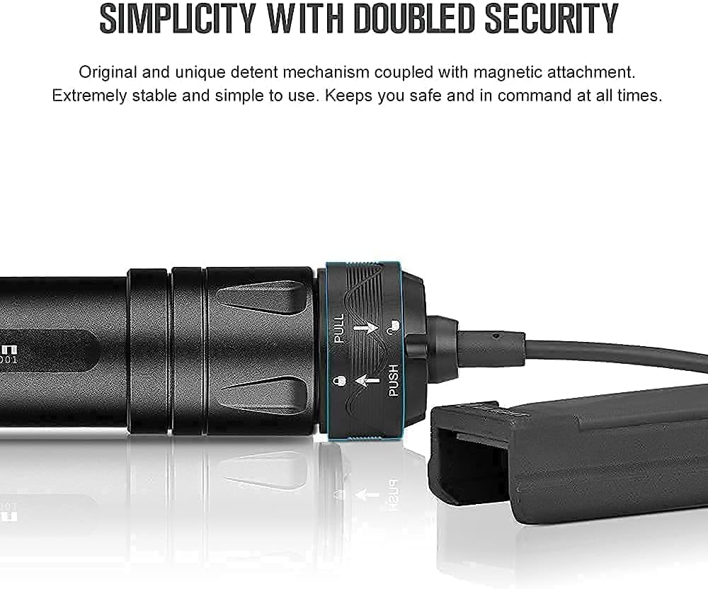 2000 Lumens Rechargeable Picatinny Rail Mounted Tactical Flashlight with Remote Pressure Switch N689386
