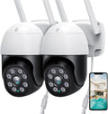 2 Pack 360° PTZ Outdoor Security Cameras with Night Vision D35695