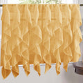 Camel Vertical Ruffled Waterfall Valance and Curtain Tiers 36" tier pair Y80898