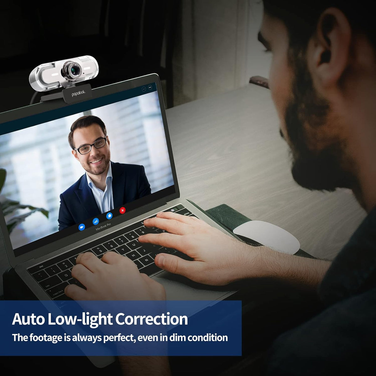 1080P Webcam with Microphone, Full HD Streaming Web Camera, 90° View Computer Camera, Manual Focus USB Camera I79436