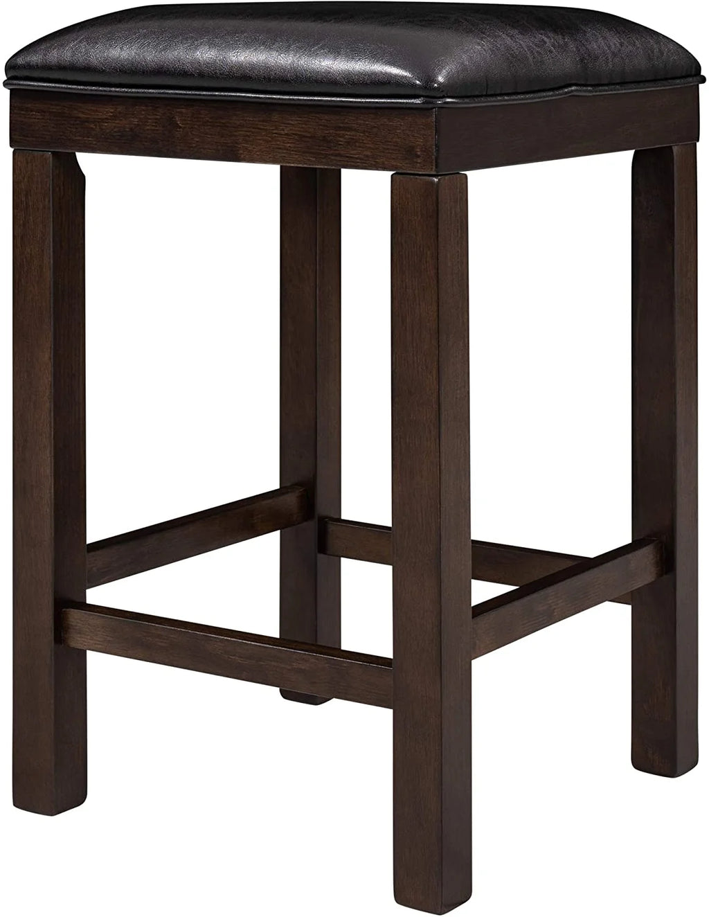 4-Piece Counter Height Dining Table Set with 3 PU Leather Padded Stools Espresso B54260