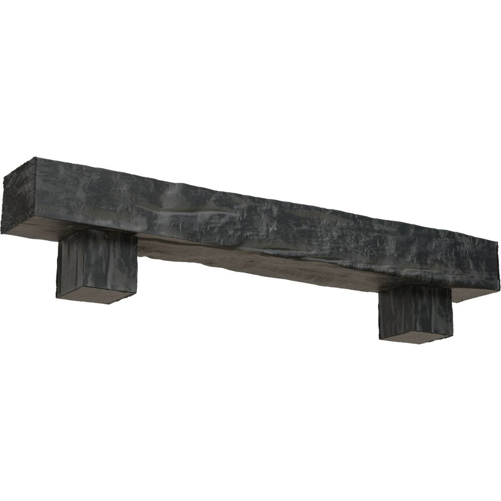 Aged Ash Faux Wood Fireplace Mantel Kit with Corbels Q38001
