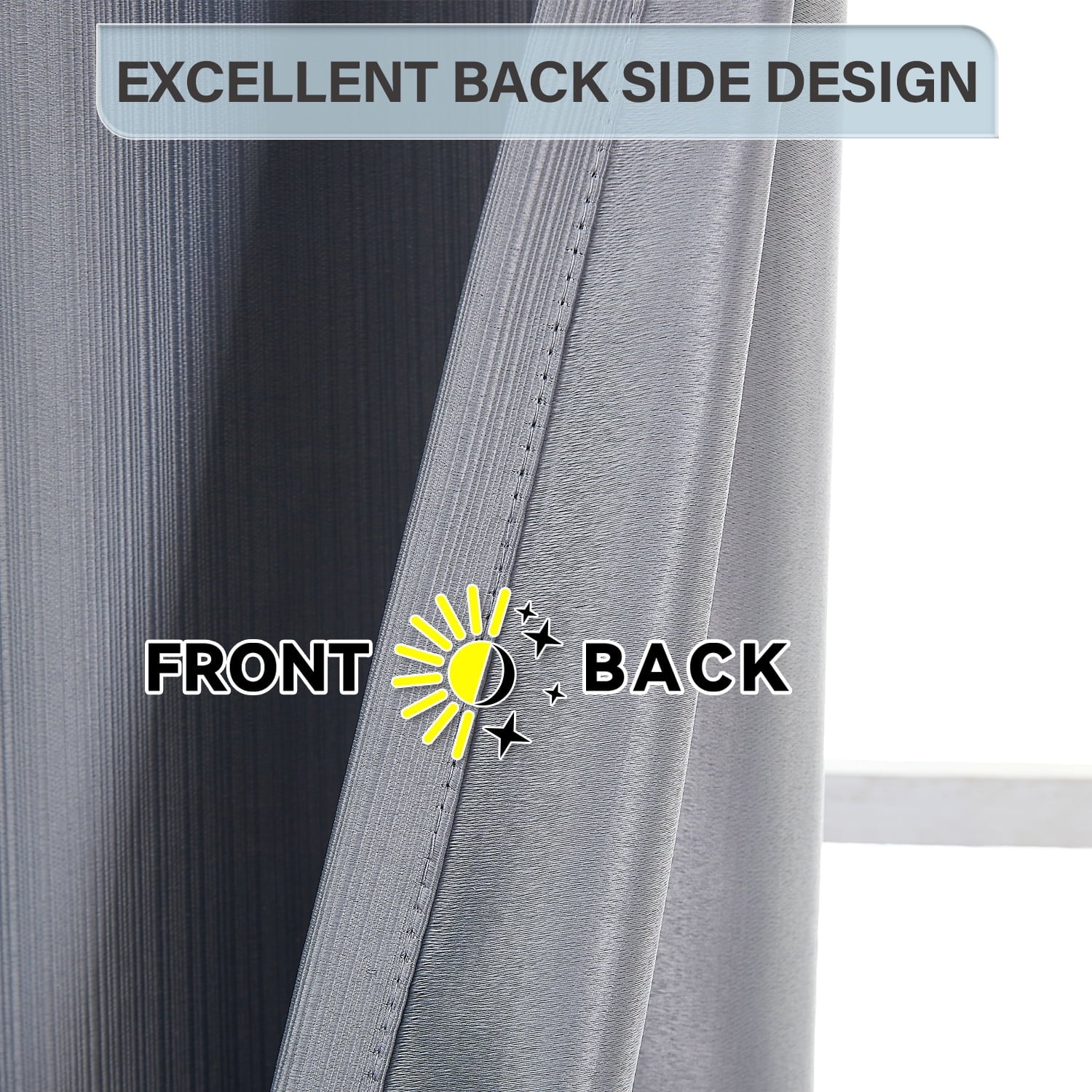90% Blackout Curtains Set of 2 Panels, Light Gray, 52 x 84 inch M4918