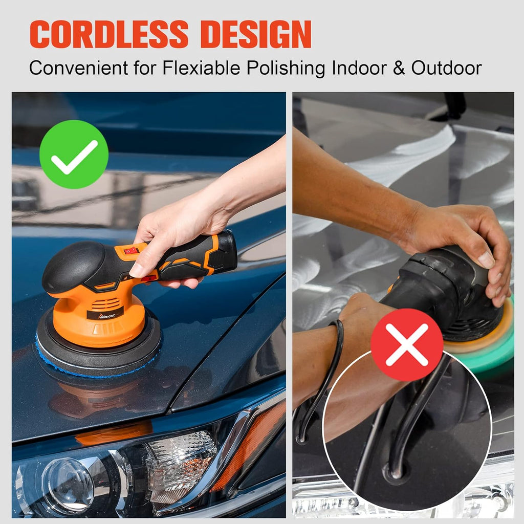 Cordless Car Buffer Polisher Kit with 2pcs 12V 2.0Ah Rechargeable Battery O501