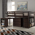 Twin Size Loft Bed with Desk and Storage Cabinet V3865